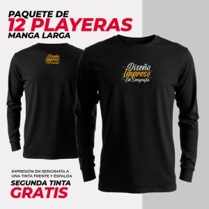 Pack 12 - Playera Cuello Redondo Manga Larga