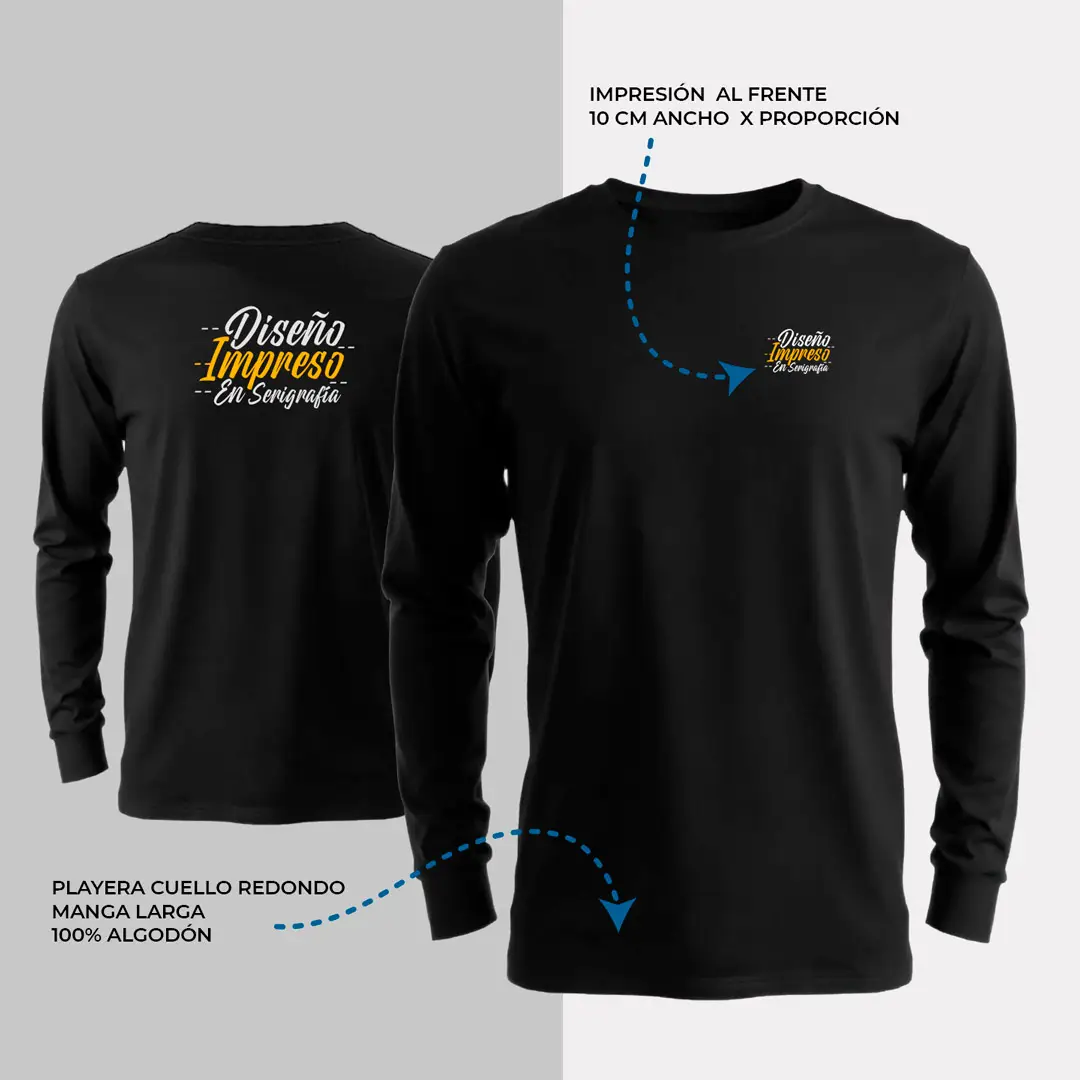 Pack 12 - Playera Cuello Redondo Manga Larga - Imagen 2