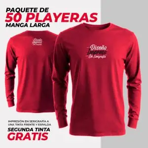 Pack 50 - Playera Cuello Redondo Manga Larga