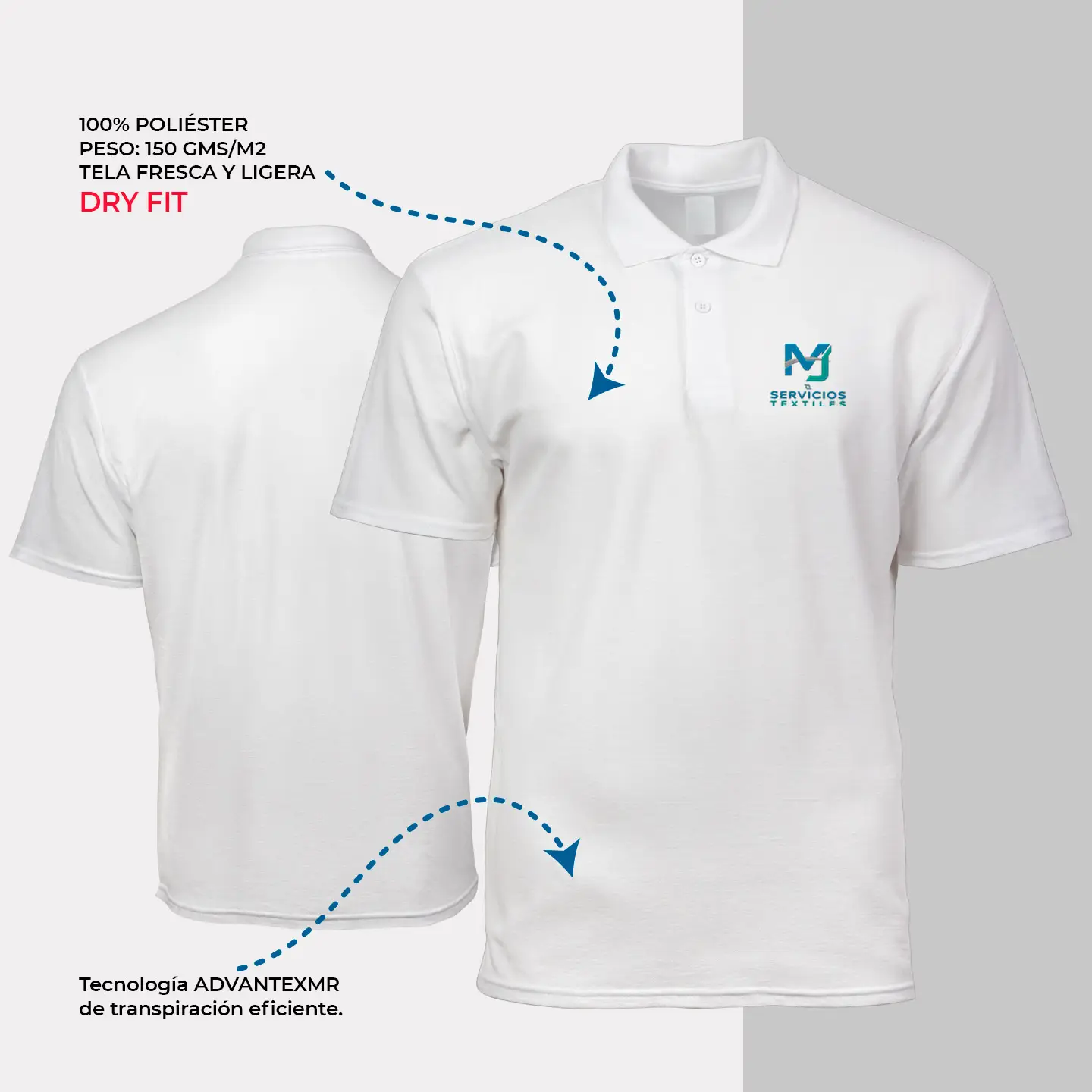 Pack 30 - Playera Tipo Polo Dry Fit - Imagen 2