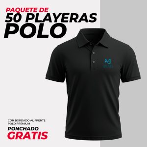 Pack 50 - Playera Tipo Polo Premium con Bordado