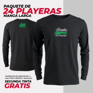 Pack 24 - Playera Cuello Redondo Manga Larga